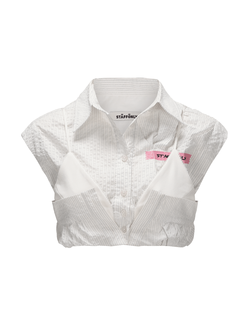 Cropped Circut Shirt White