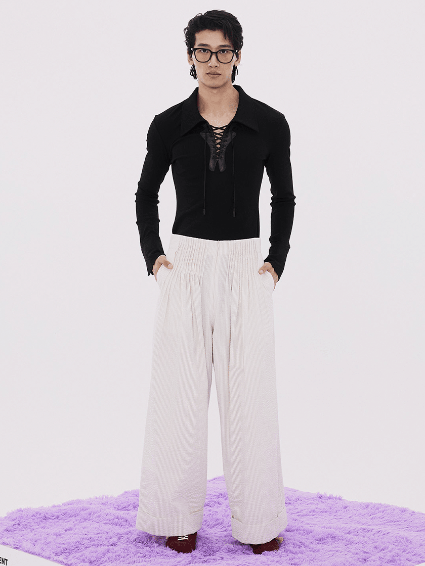 Ripple Trousers Beige