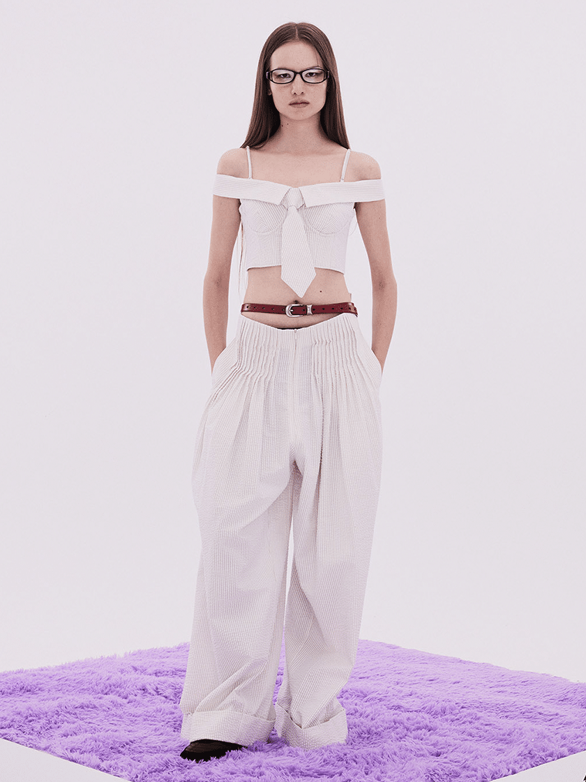 Ripple Trousers Beige