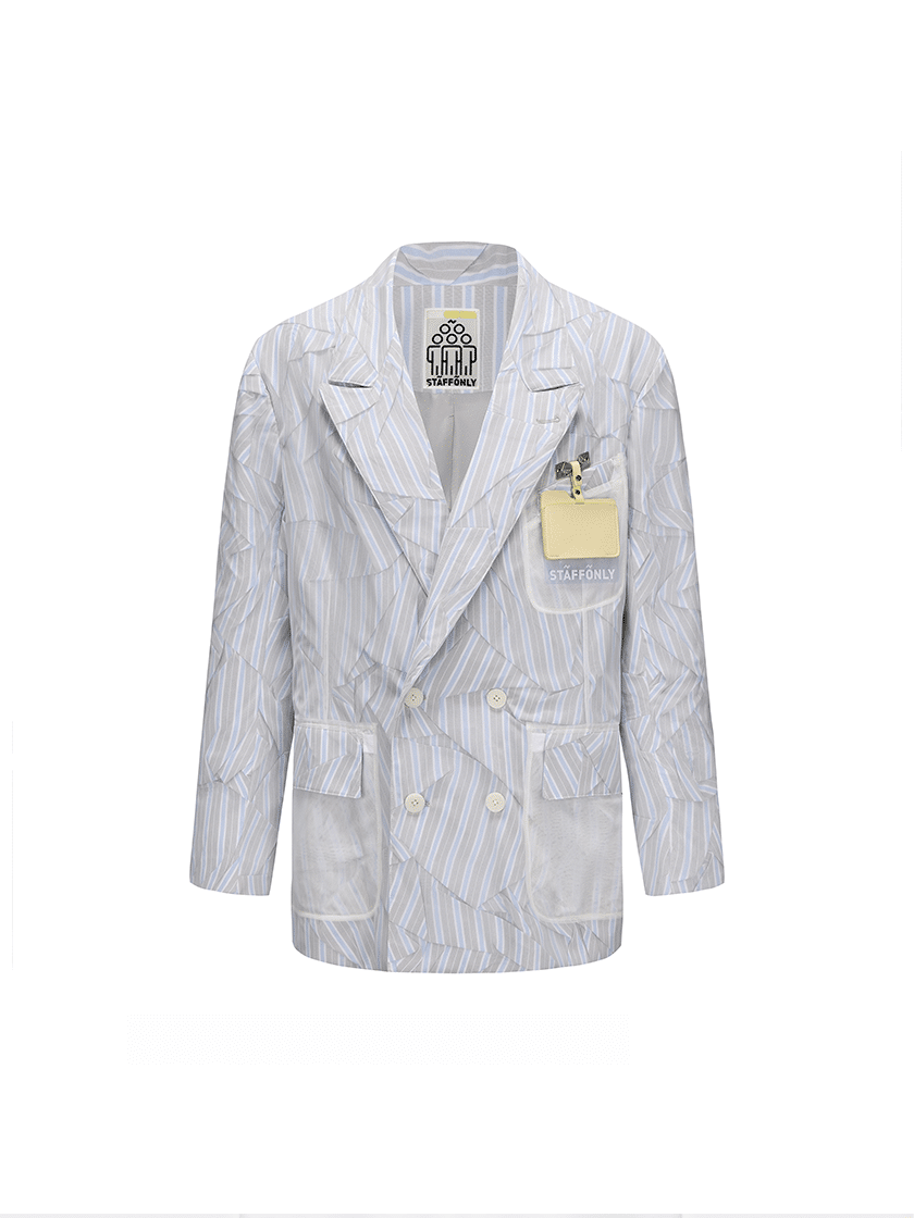 Crinkled Overlay Blazer