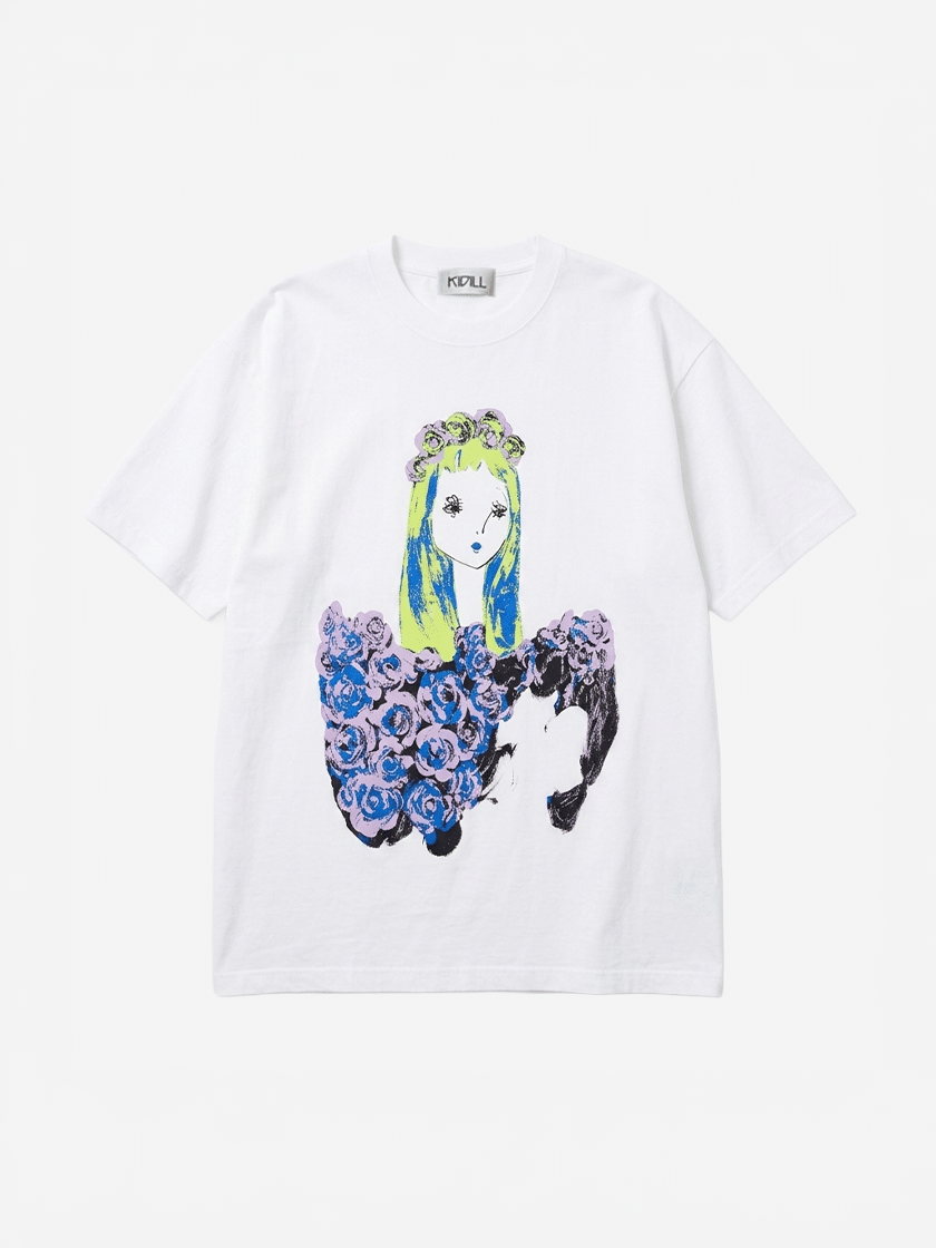 Amy Flower Crown Tee White