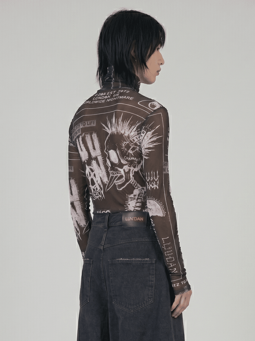 Punk Flyer Masked Mesh Top
