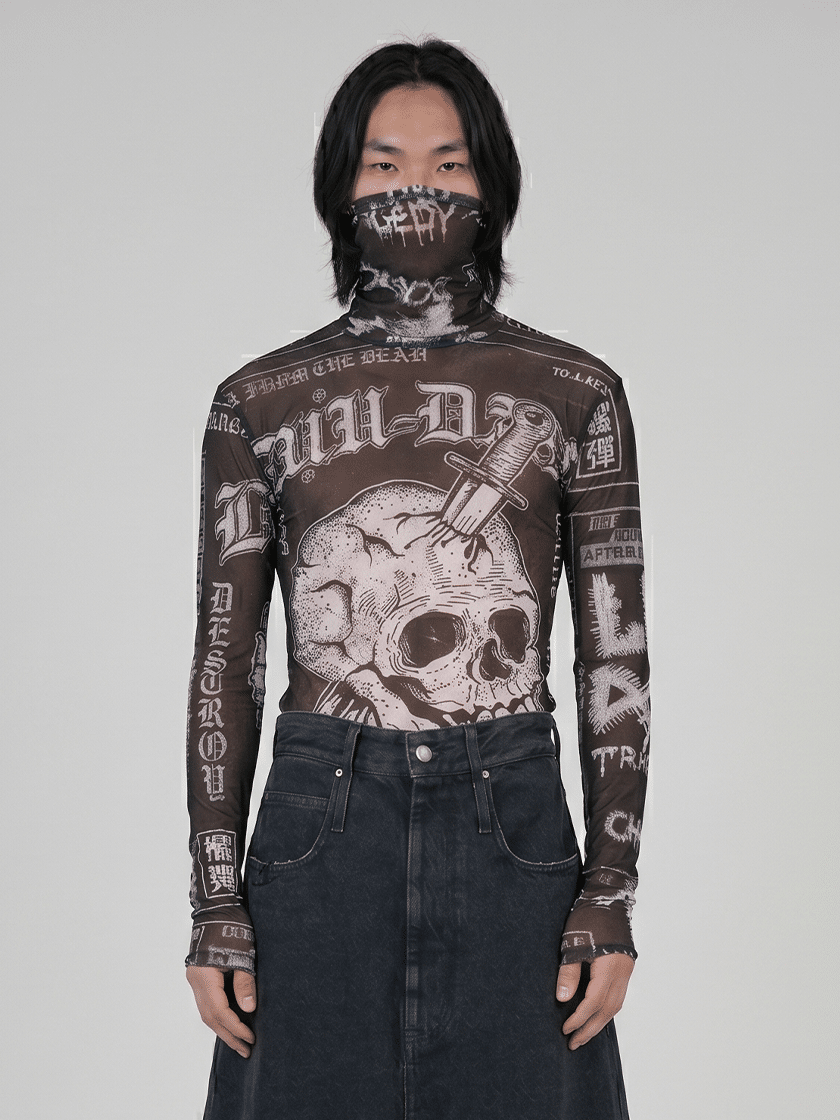 Punk Flyer Masked Mesh Top