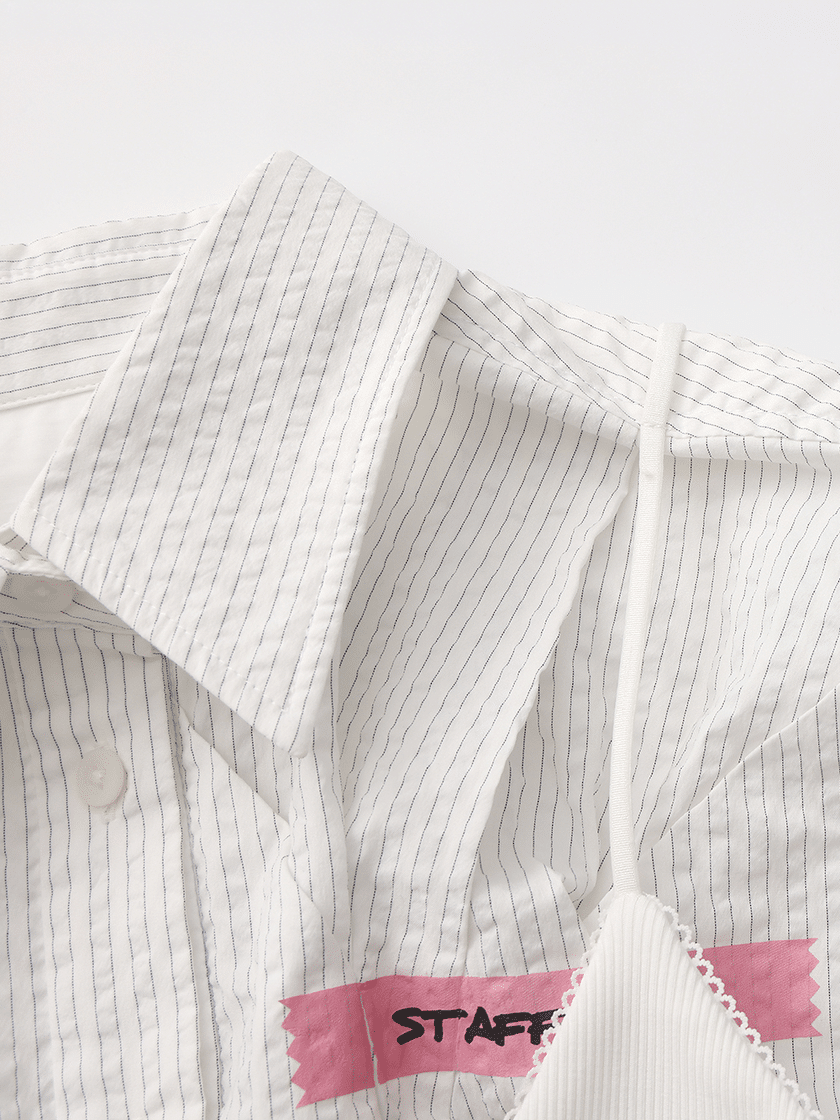 Cropped Circut Shirt White
