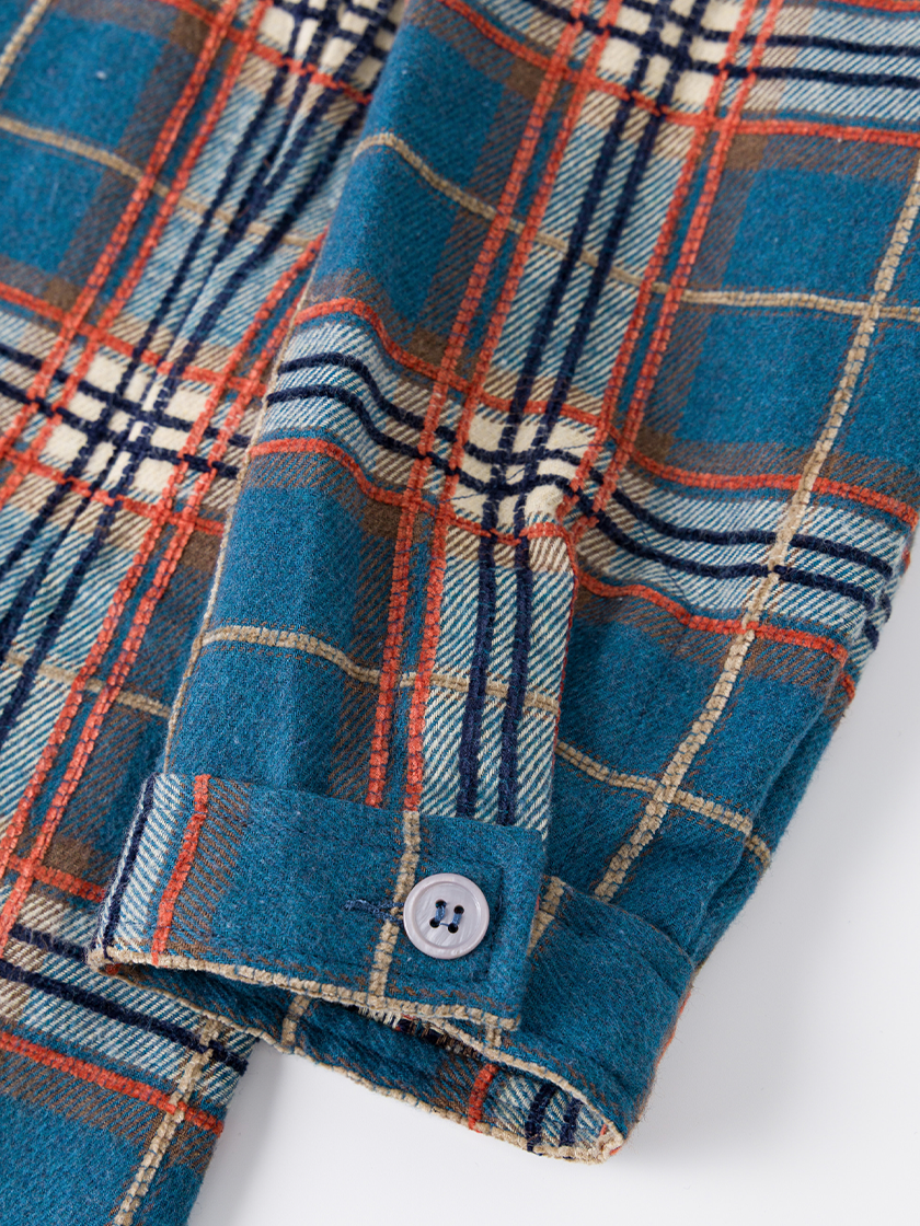 Raw Edge Plaid Shirt