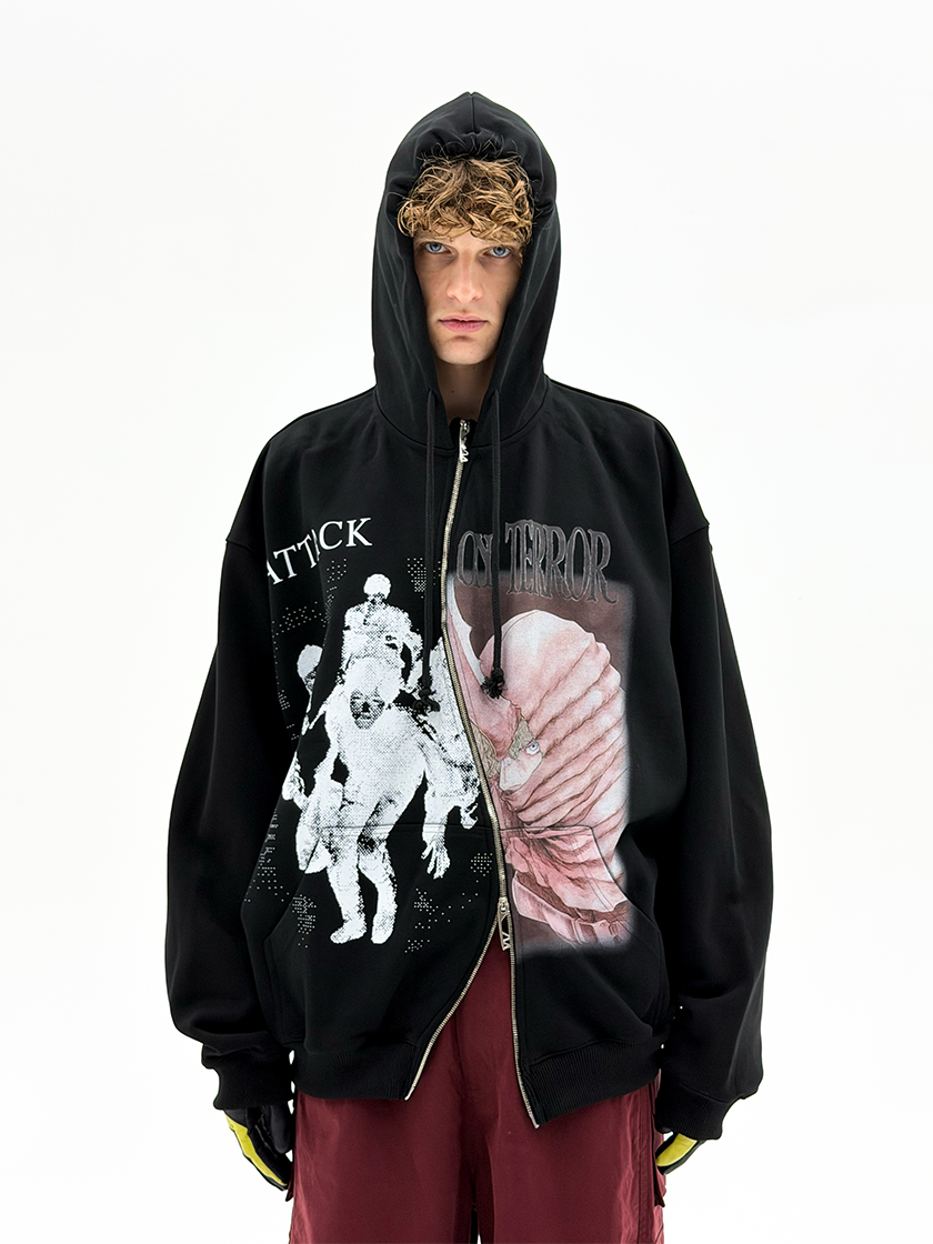 Attack On Terror Curved Zip Hoodie