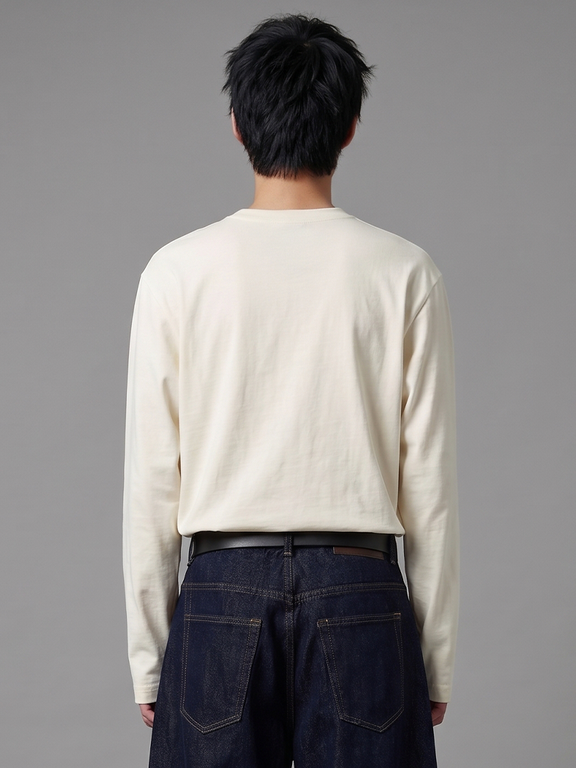 Classic Blank LS Tee White