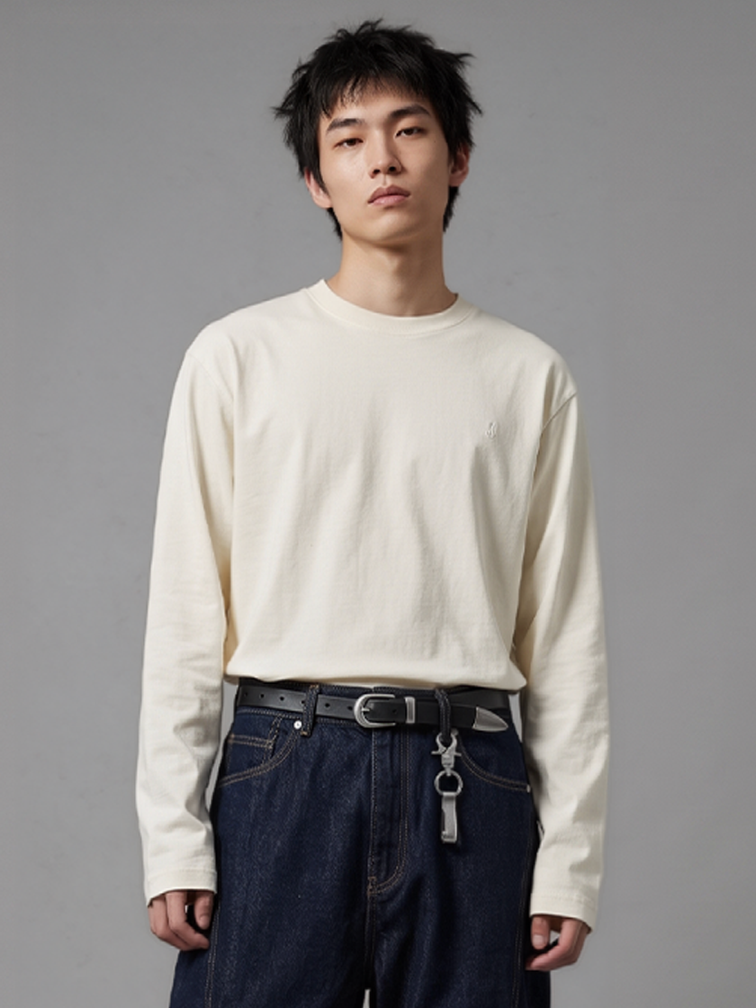 Classic Blank LS Tee White