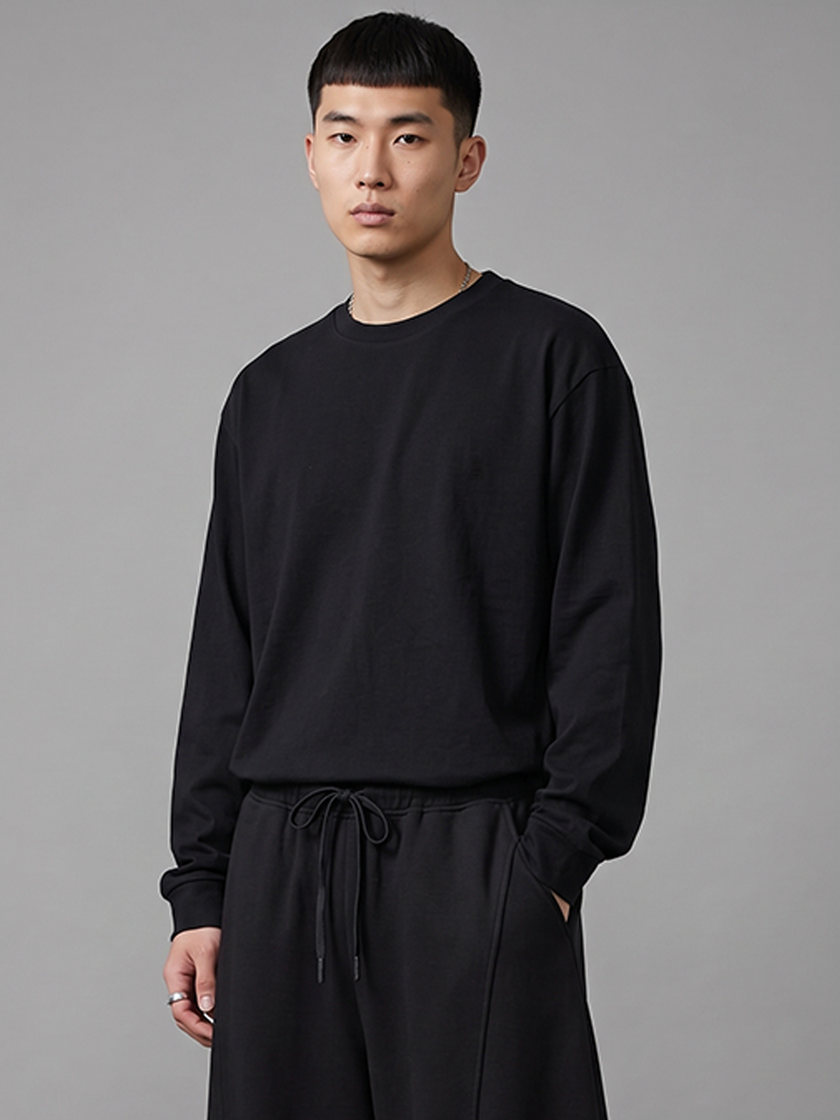 Classic Blank LS Tee Black