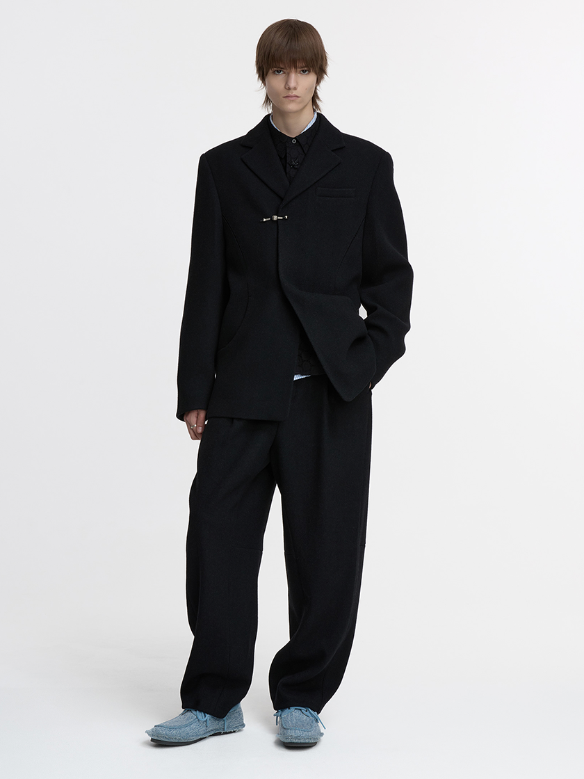 Classic Pleated Woolen Trousers