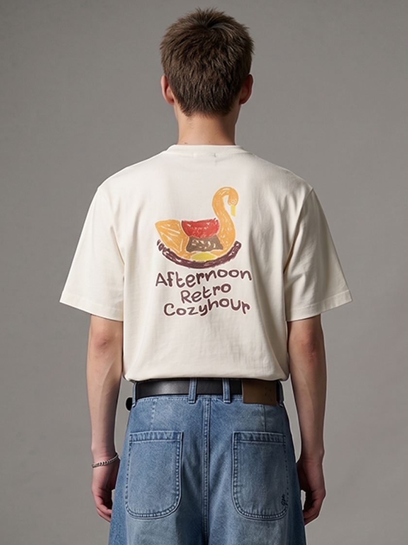 Crayon Swan Tee