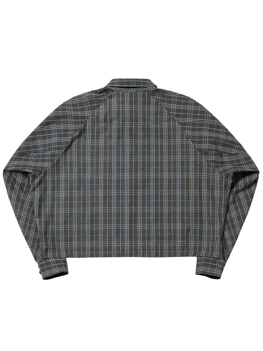 Crop Sculpted Raglan Shirt Gray