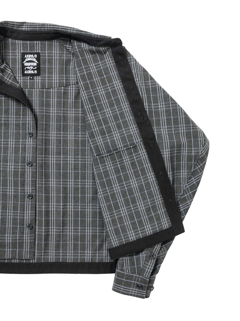 Crop Sculpted Raglan Shirt Gray