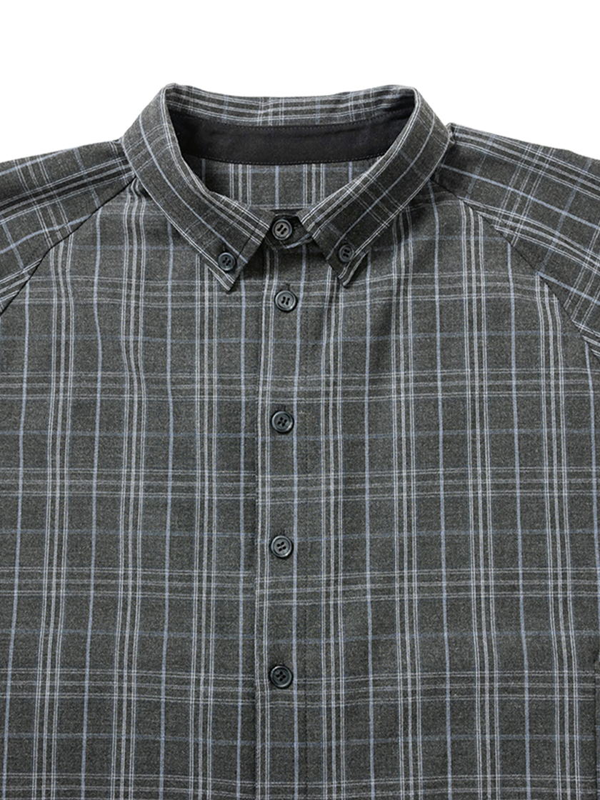 Crop Sculpted Raglan Shirt Gray