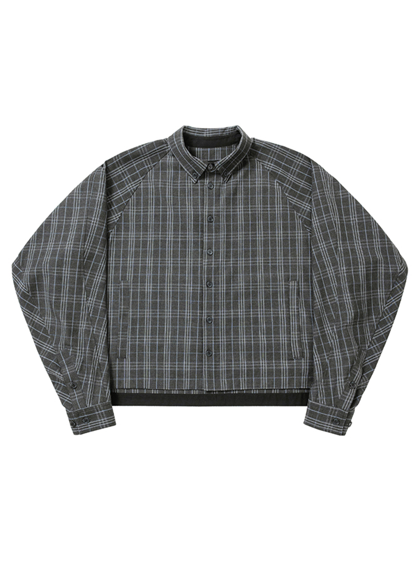 Crop Sculpted Raglan Shirt Gray