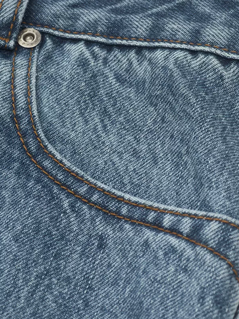 Curved Seam Baggy Denim