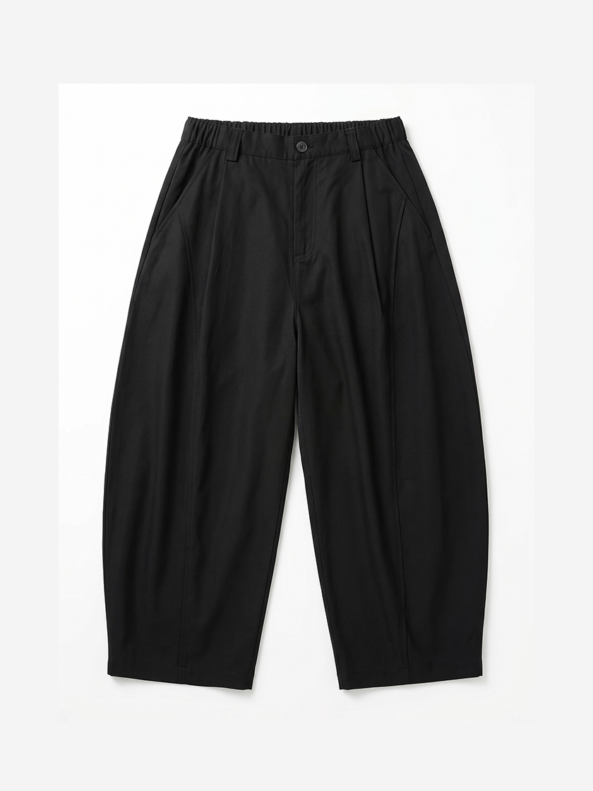 Oversized Curved Trousers Black