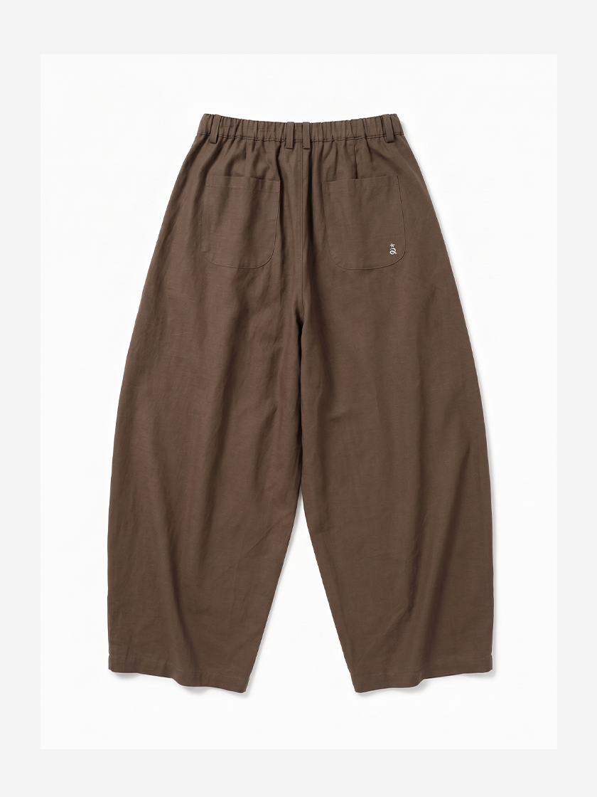 Oversized Curved Trousers Brown