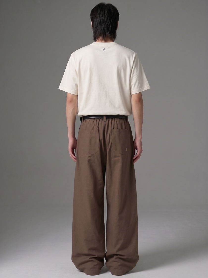 Oversized Curved Trousers Brown