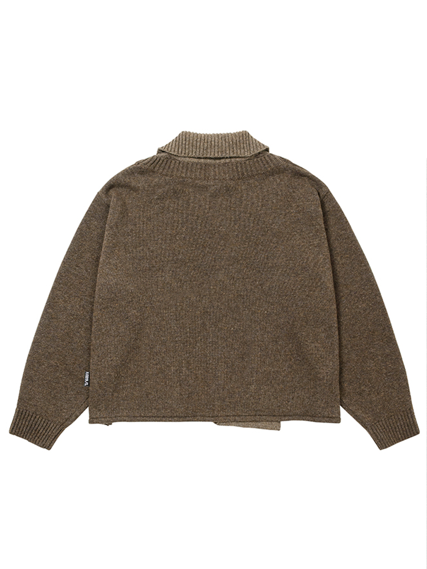 Double Layered Turtleneck Cardigan