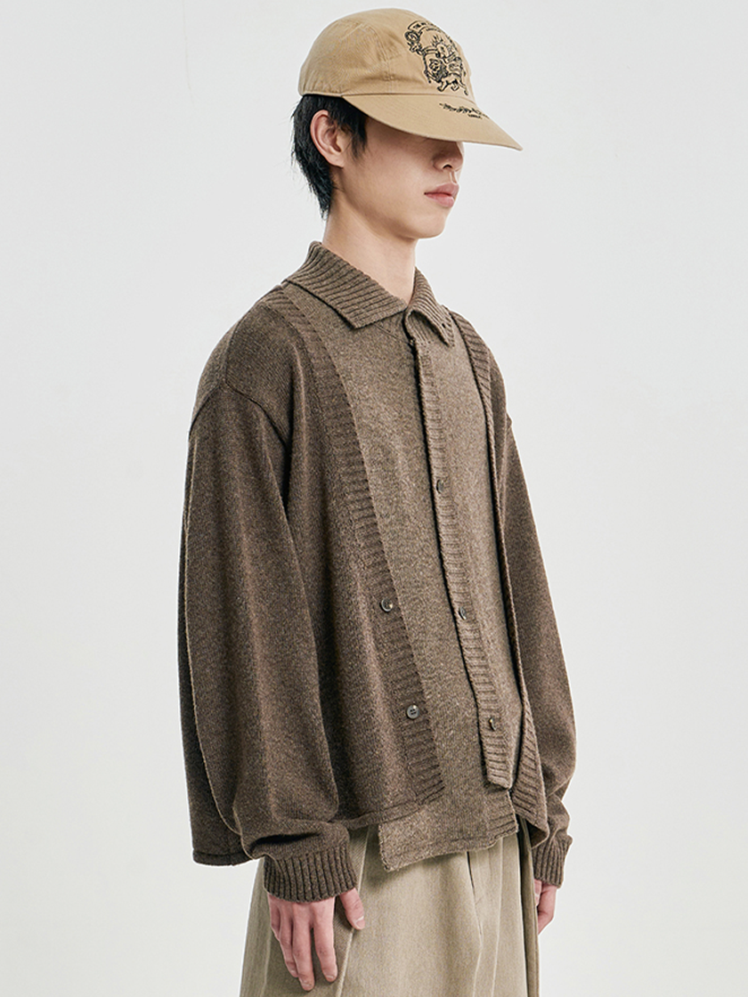 Double Layered Turtleneck Cardigan