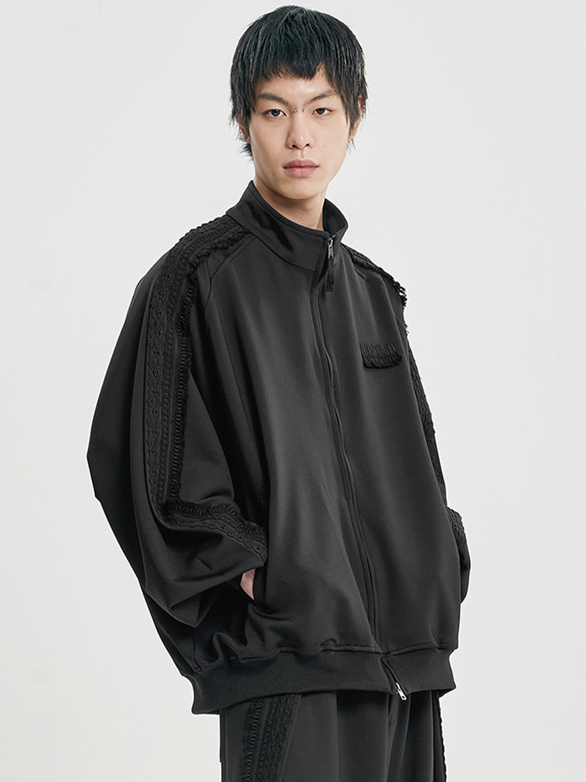 Multi Lace Trim Raglan Track Jacket