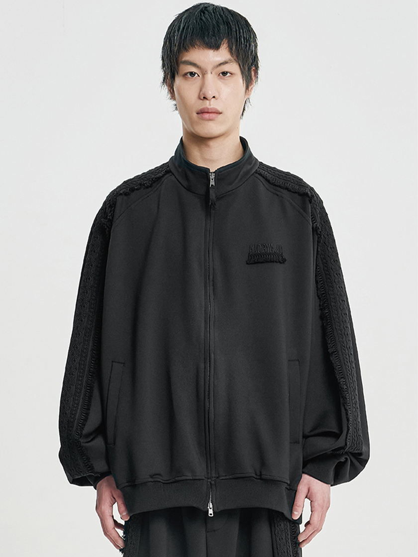 Multi Lace Trim Raglan Track Jacket