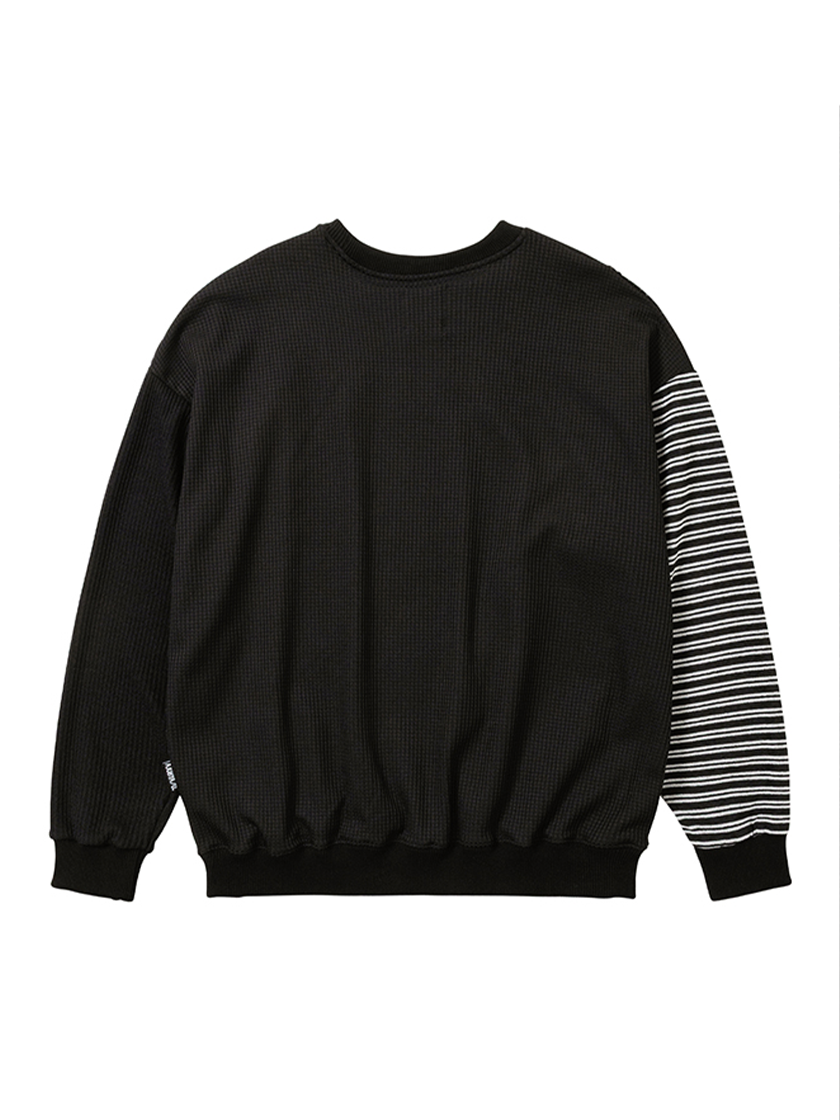 Mixed Fabric Panel Sweatshirt