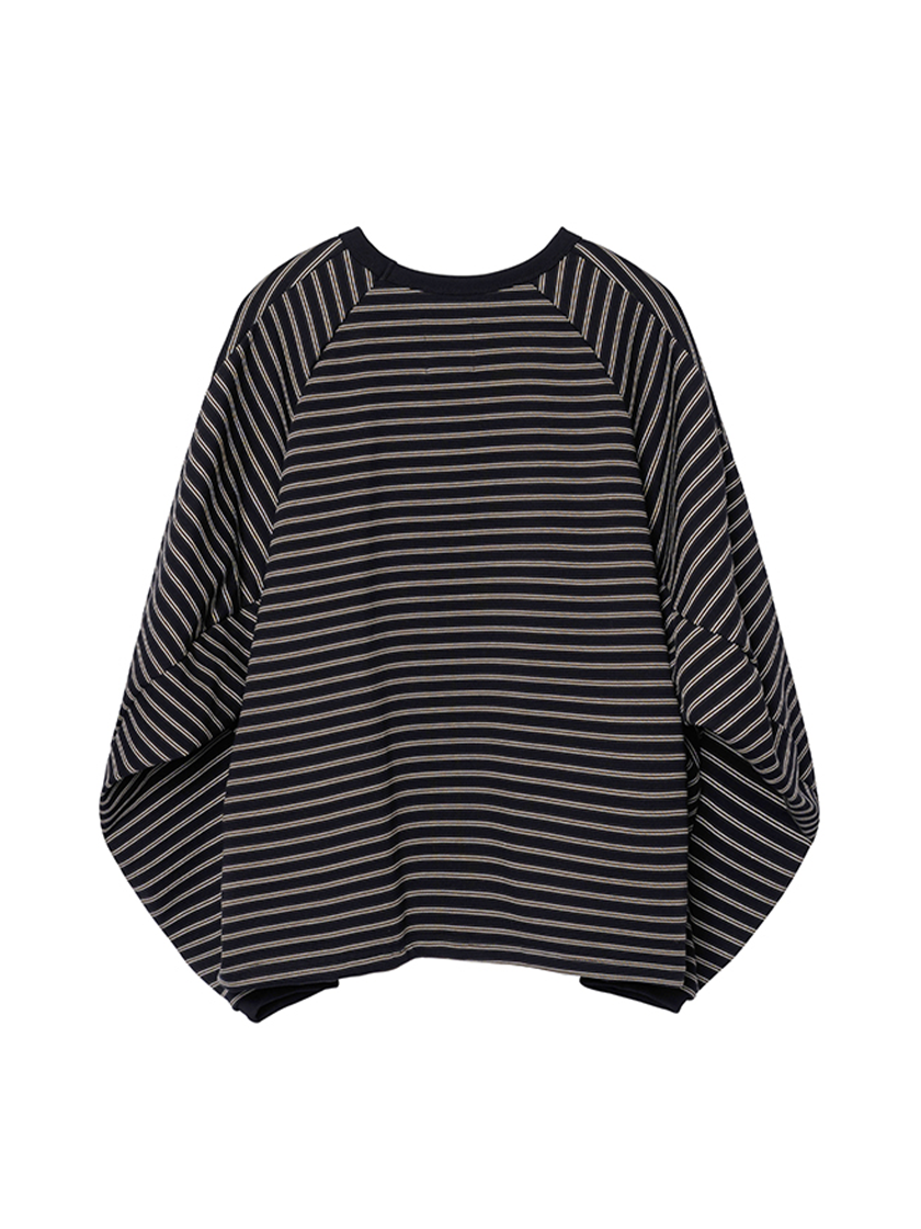 Sculpted Stripe L/S Tee Black