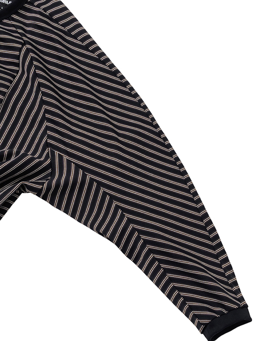 Sculpted Stripe L/S Tee Black