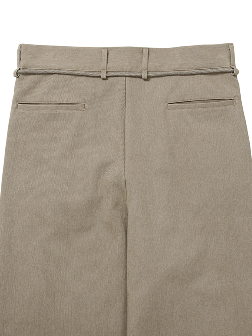 Cotton Twill One Tuck Pants Beige