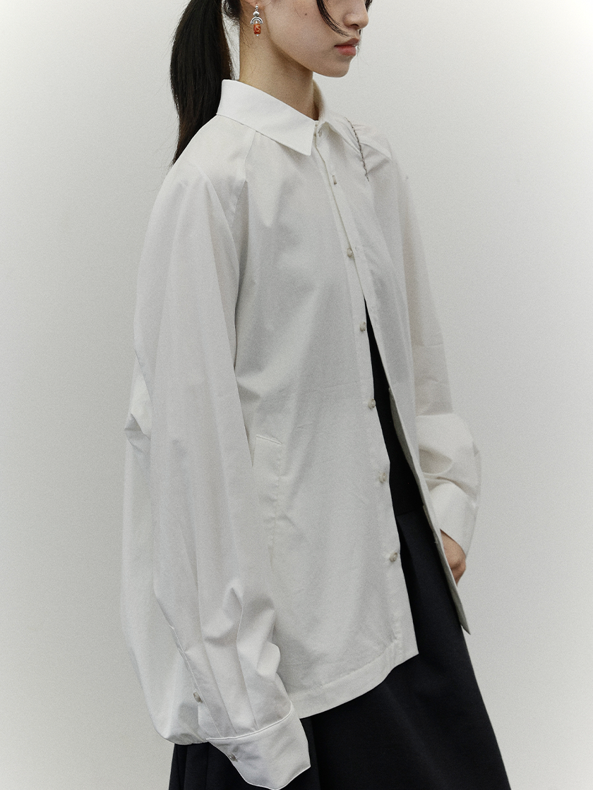 Oversized Balloon Shirt White