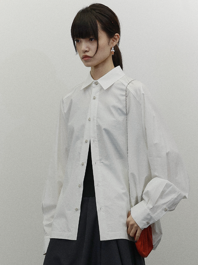 Oversized Balloon Shirt White