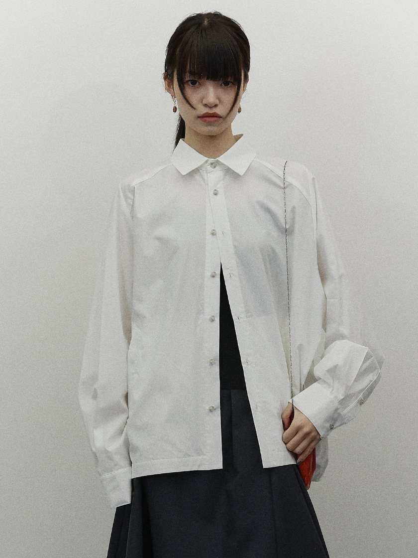 Oversized Balloon Shirt White