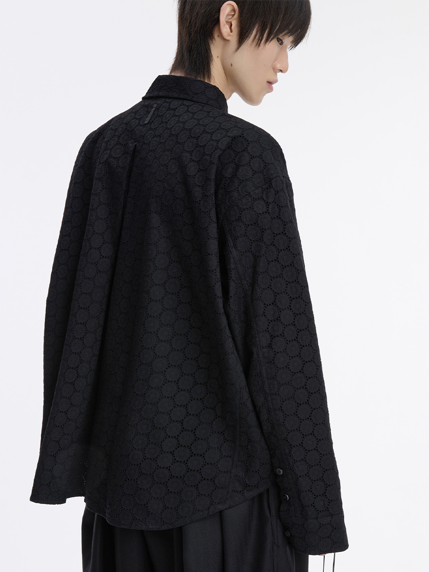 Perforated Embroidery Shirt