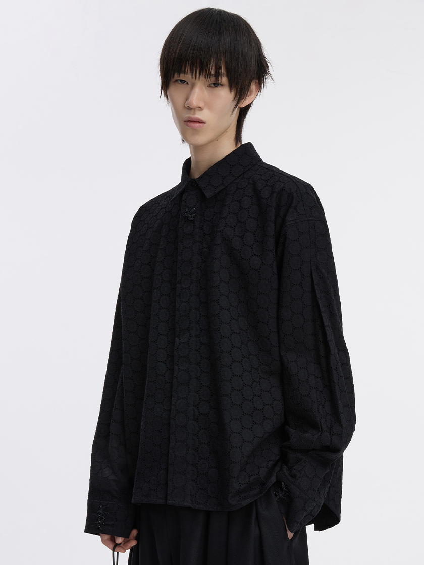 Perforated Embroidery Shirt