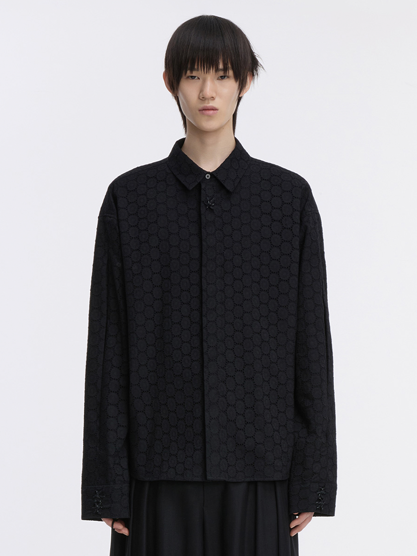 Perforated Embroidery Shirt