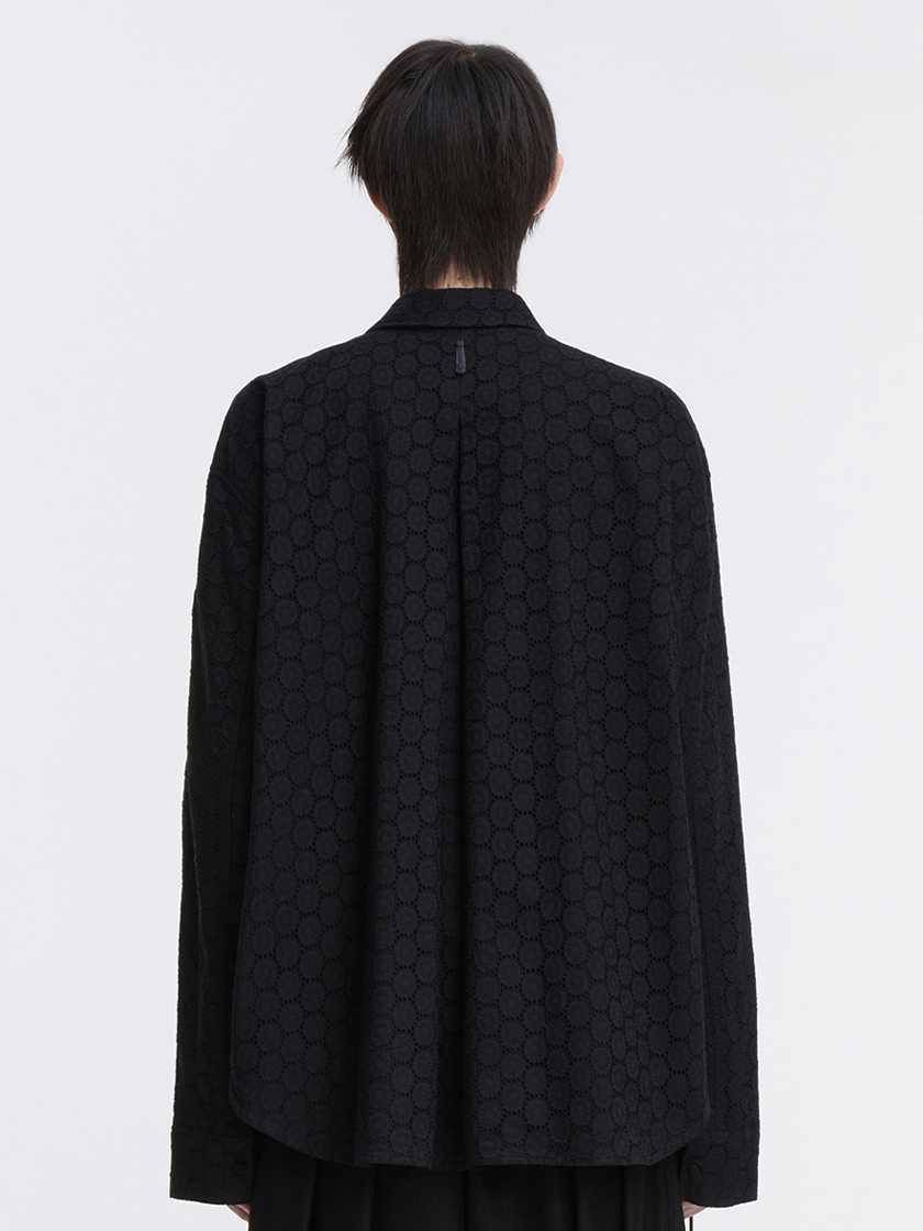Perforated Embroidery Shirt