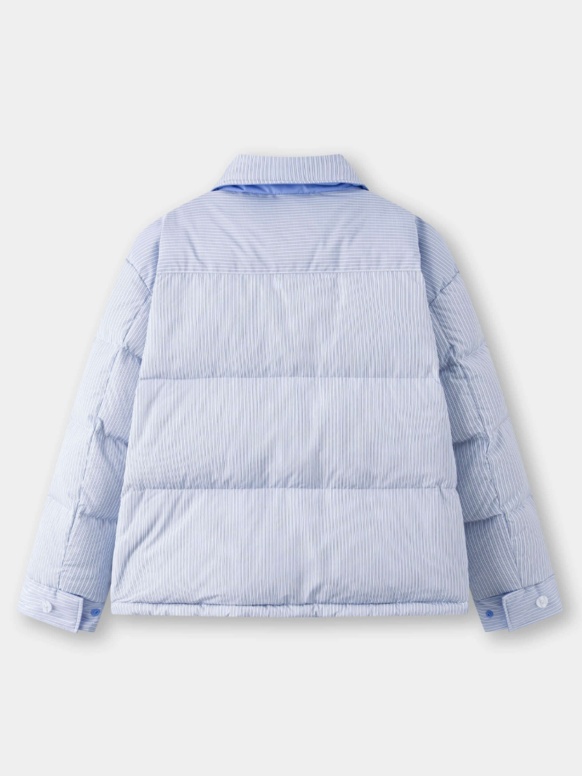 Reversible Tie Shirt Puffer
