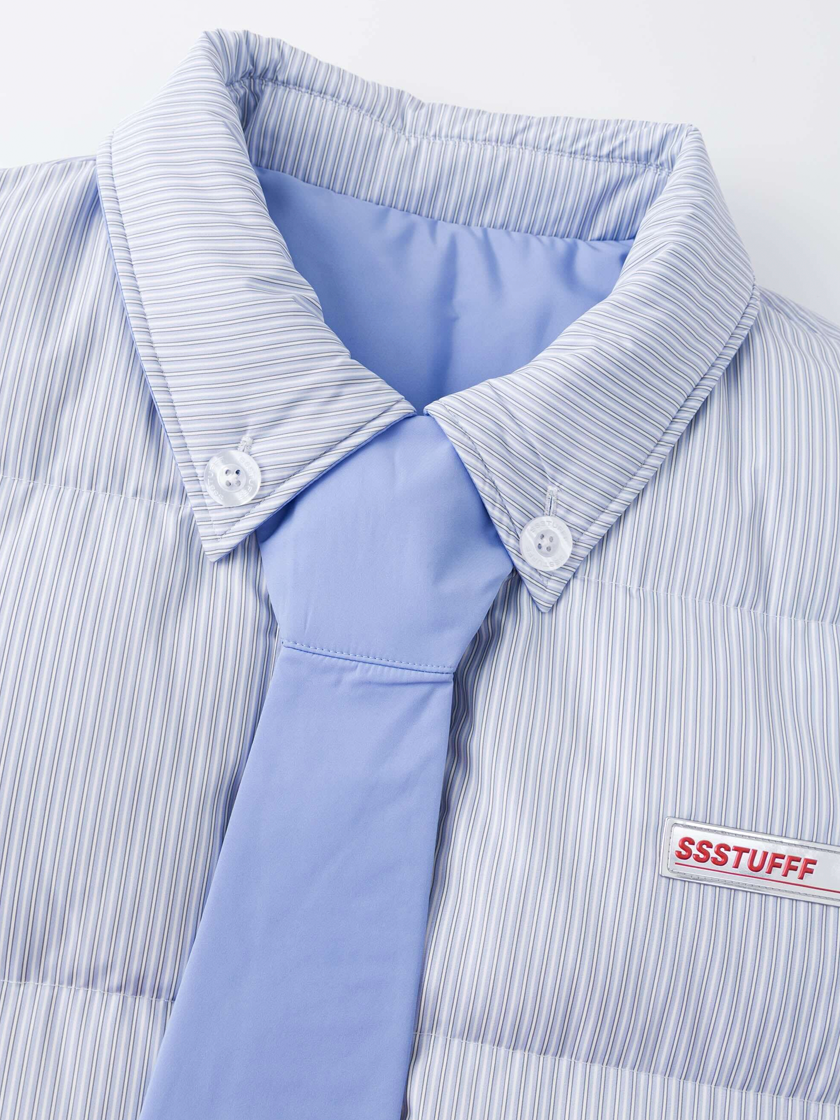 Reversible Tie Shirt Puffer