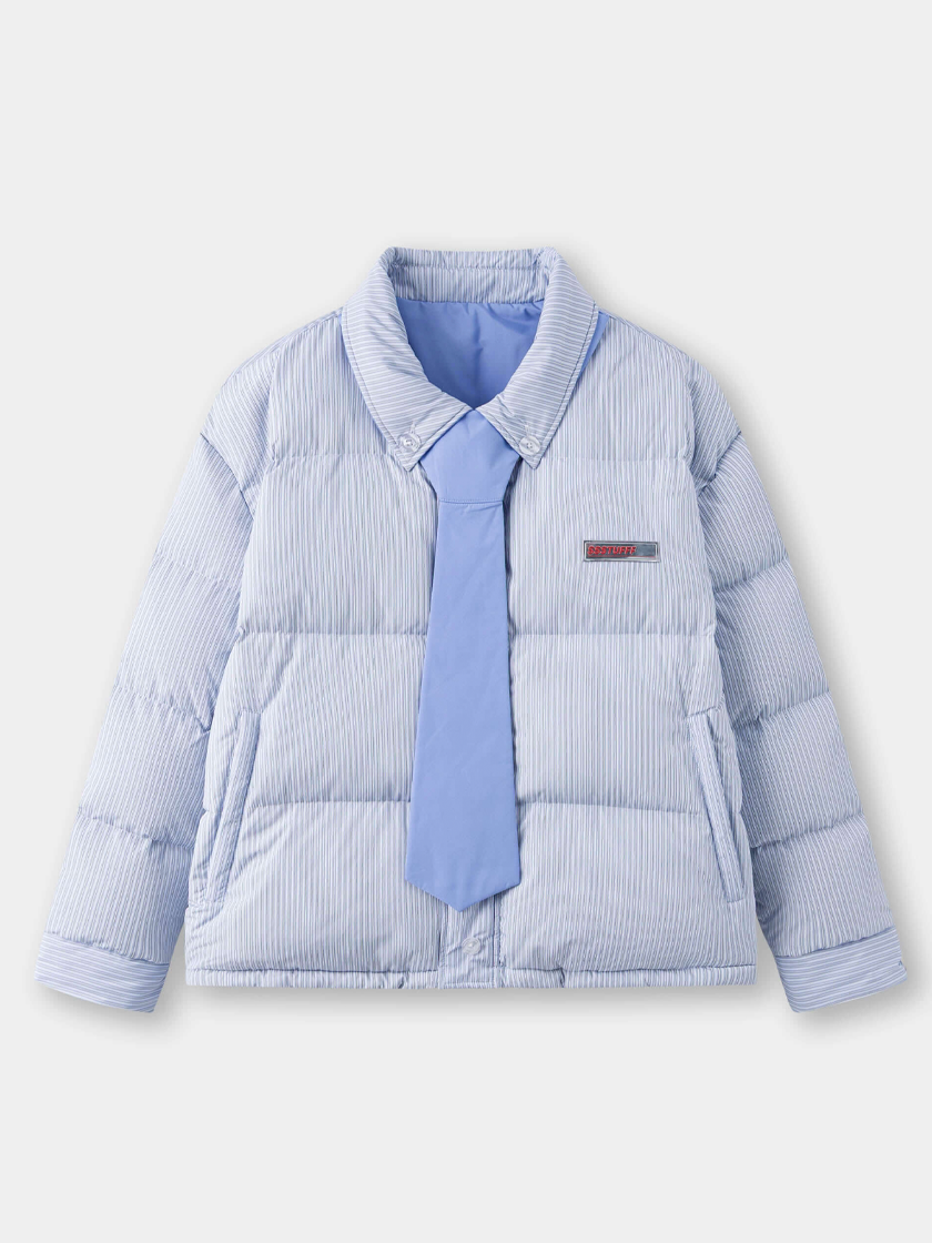 Reversible Tie Shirt Puffer