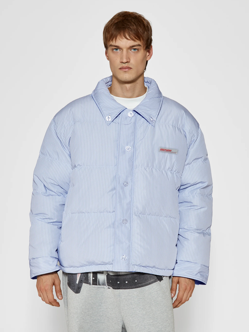 Reversible Tie Shirt Puffer