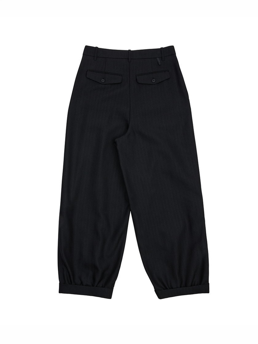 Woolen Button Cuffed Trousers