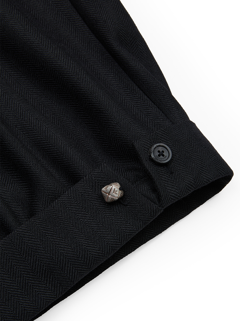 Woolen Button Cuffed Trousers