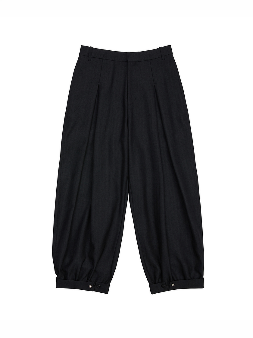 Woolen Button Cuffed Trousers