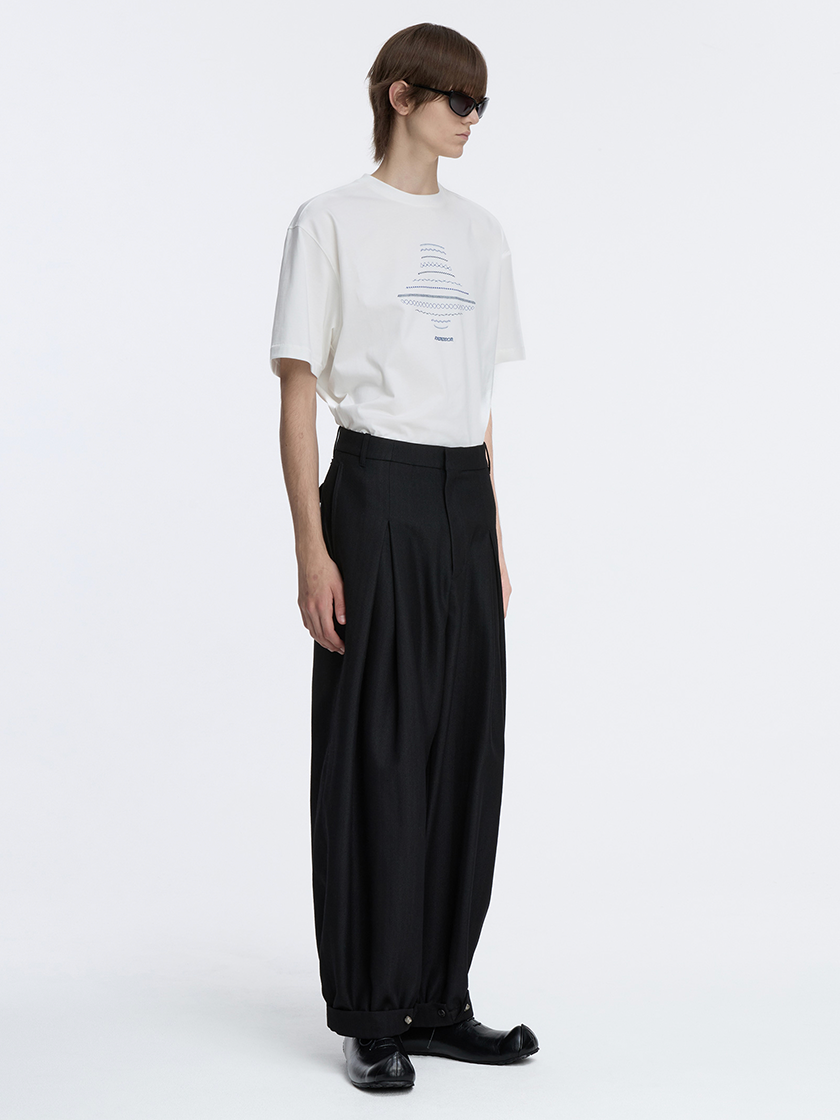 Woolen Button Cuffed Trousers