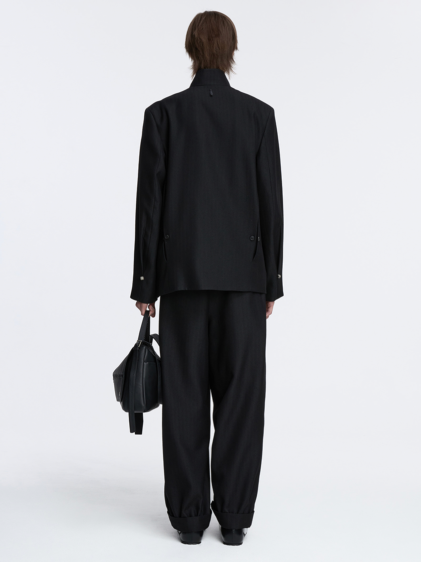 Woolen Button Cuffed Trousers