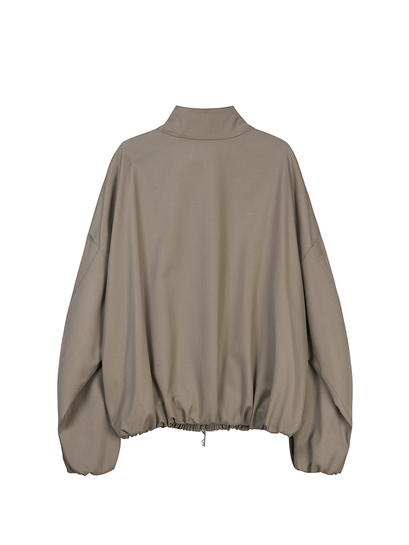Oversized Wool Tracksuit Jacket Beige