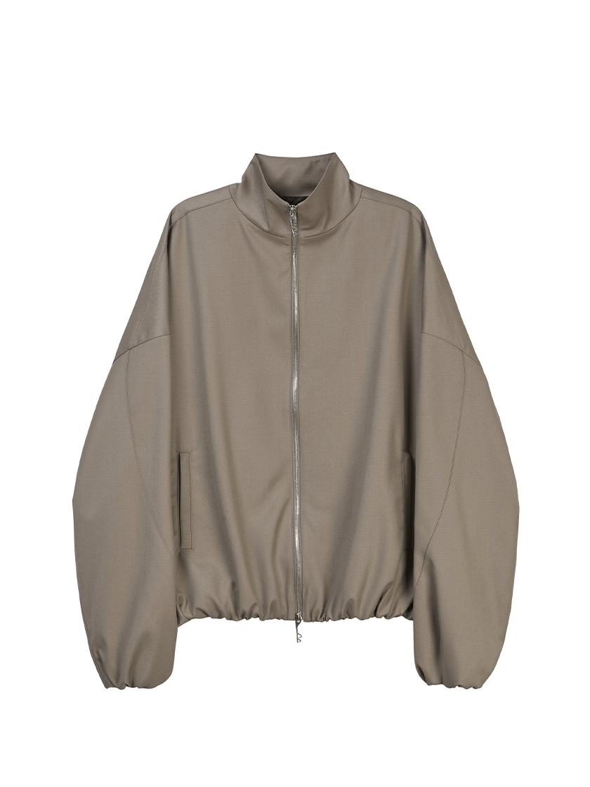 Oversized Wool Tracksuit Jacket Beige