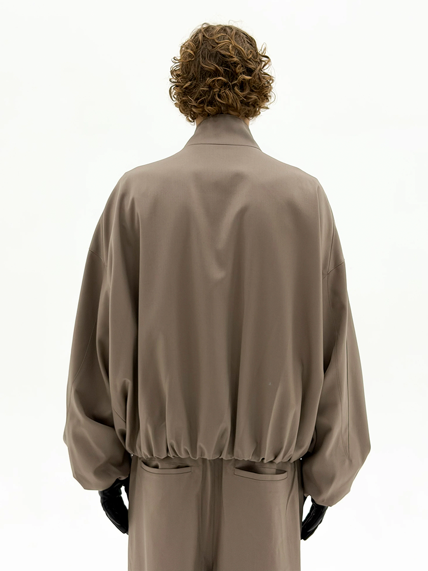 Oversized Wool Tracksuit Jacket Beige